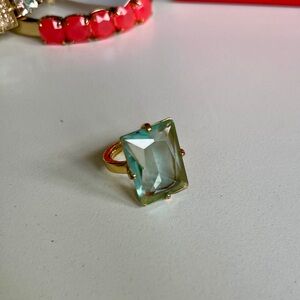 Kate Spade Gold Ring with Green Gemstone